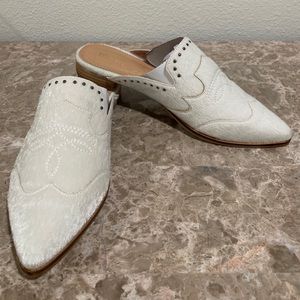 Faux calf hide Mules